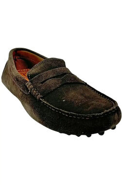 Massimo Matteo Men's Suede Penny Driver Cafe - Medium
